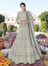 Gray Colour Fancy Designer Latest Wedding Wear Heavy Faux Georgette with work Stylish Gown Collection 983